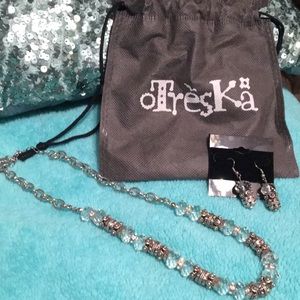 Never worn Necklace & pierced earrings